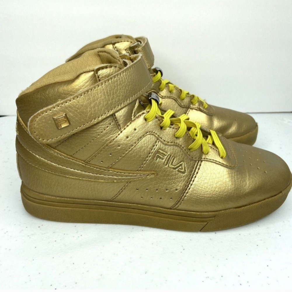 Fila Vulc 13 Metallic Gold High Top Sneakers Size 6